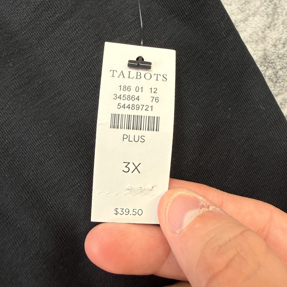 Talbots Tee Shirt Womens 3X‎ Plus Black Short Sleeve Pima Cotton T-Shirt Minimal - Picture 4 of 8